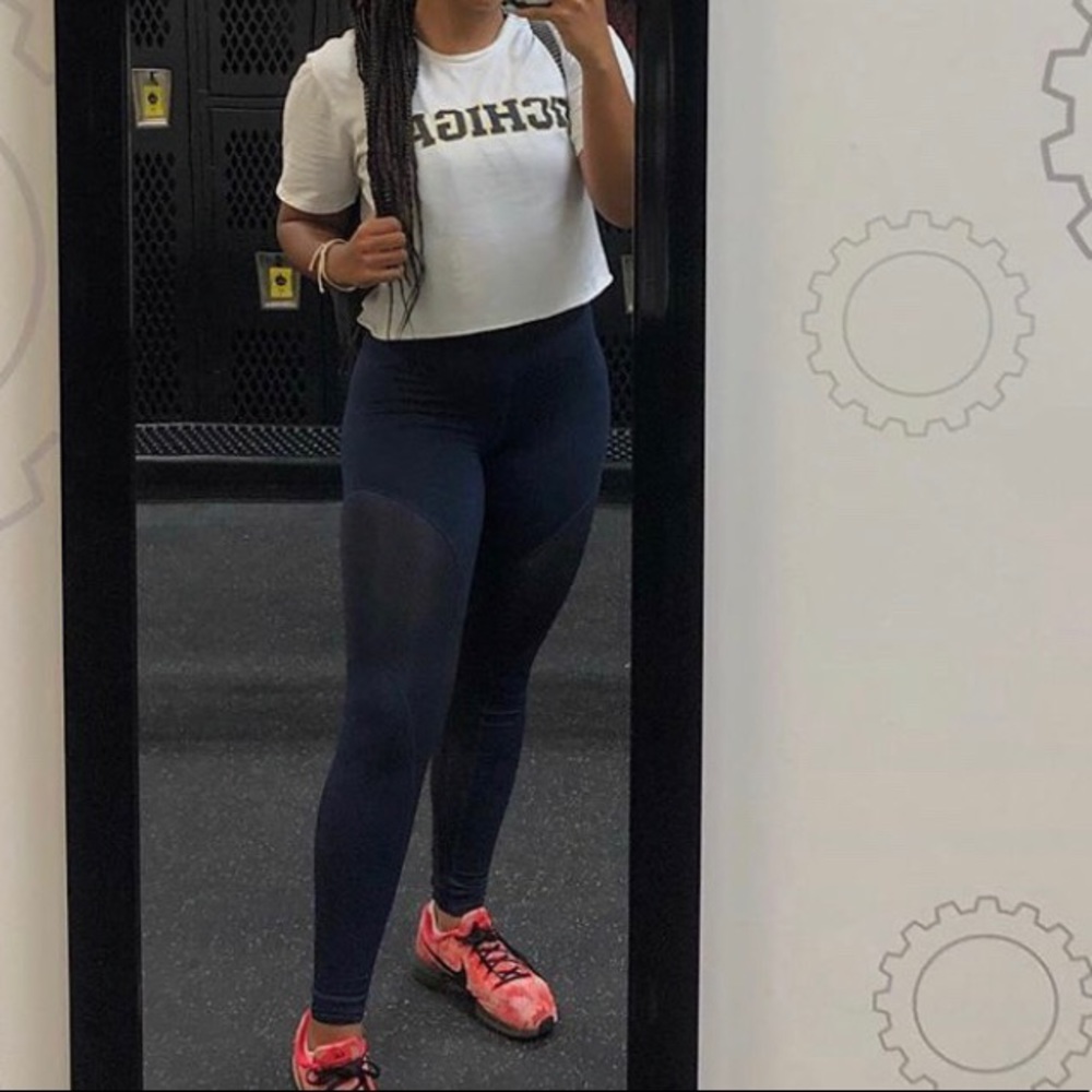 Nike Navy Blue Mesh Thermal Leggings